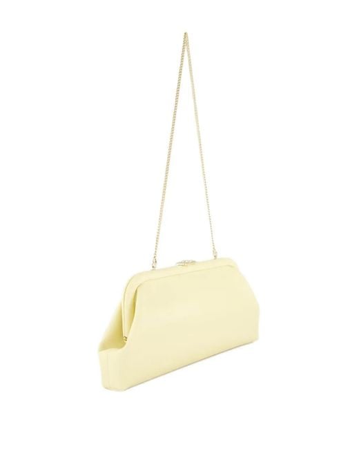 Jimmy Choo Natural Mini Skylar Shoulder-Chain Leather Clutch Bag