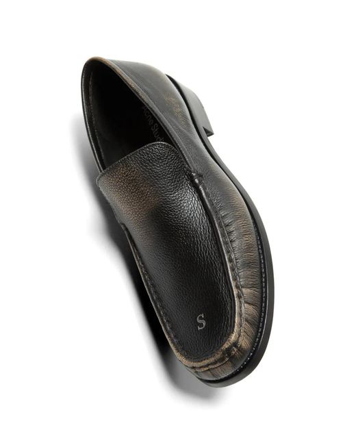 Acne Black Leather Loafers for men