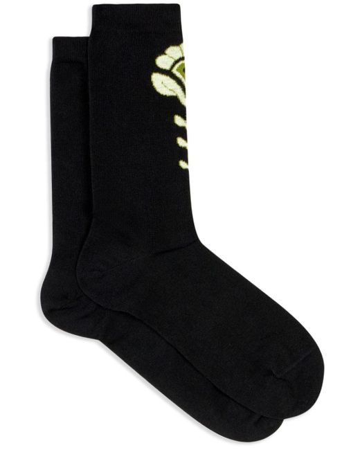 Etro Black Jacquard Cotton Socks