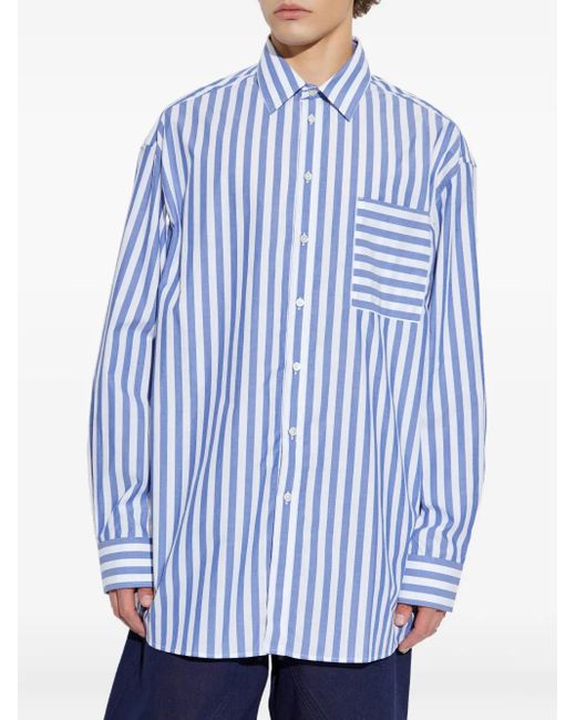 J.W. Anderson Blue Striped Button-Up Shirt for men