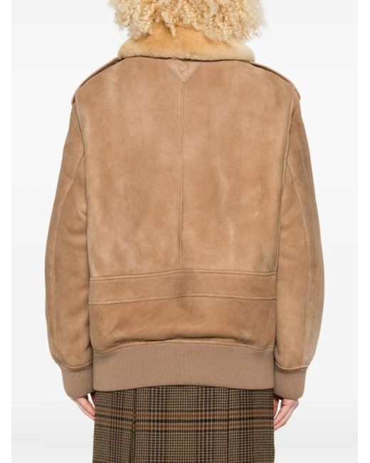 Prada Natural Bomberjacke Aus Wildleder
