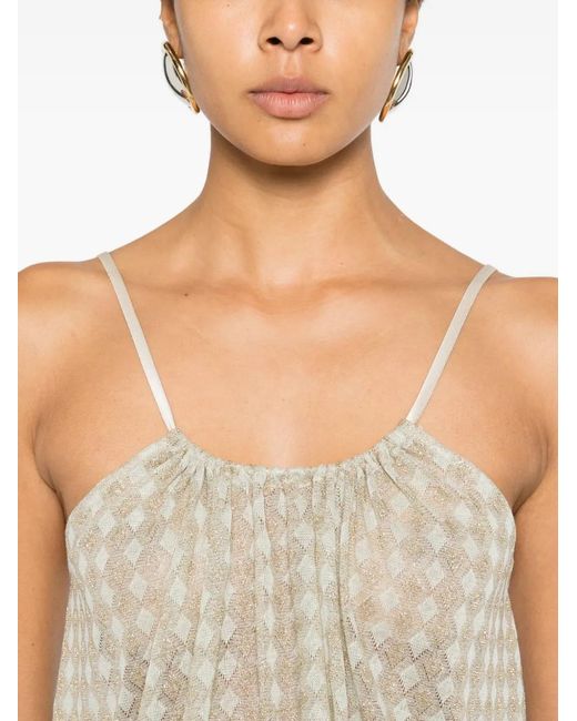 Forte_forte Natural Diamond-Pattern Top