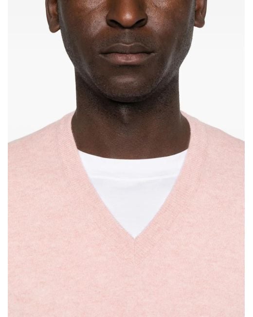 Brunello Cucinelli Trui Met V-Hals in het Pink voor heren