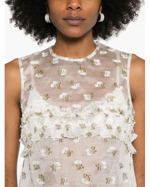 CECILIE BAHNSEN White Oksana Top