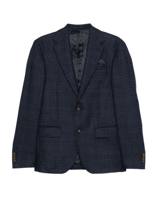 Sand Wollen Blazer Met Enkele Rij Knopen in het Blue voor heren