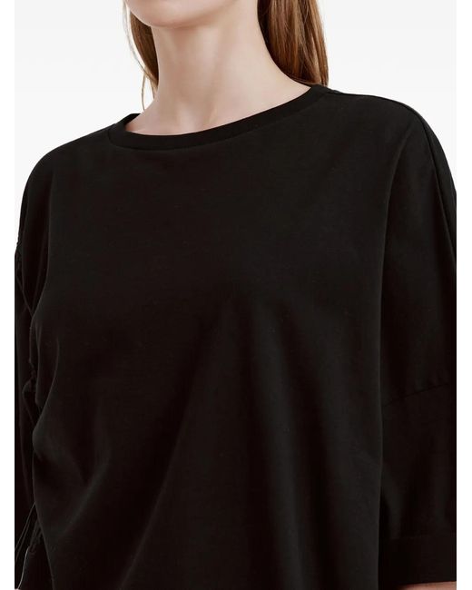 Izzue Black Gathered T-Shirt