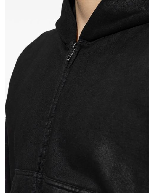 Balenciaga Black Zipped Hoodie for men