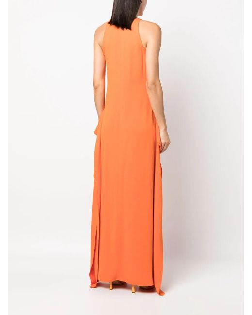 Lanvin Orange Ruffled Maxi Dress