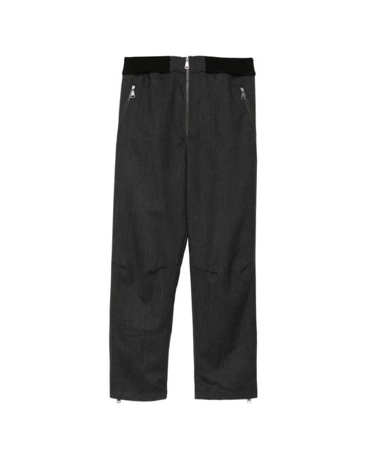 Qasimi Black Zip-Detail Wool Trousers for men