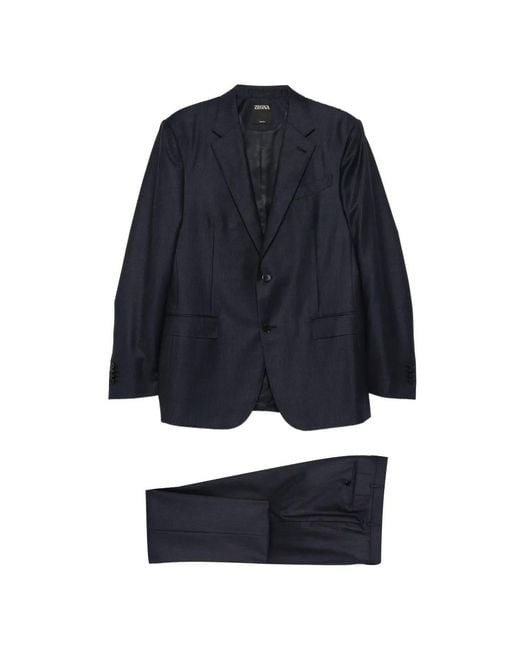 Zegna Blue Pinstripe Two-Piece Suit for men