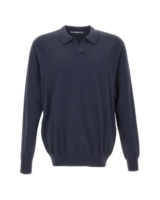 People Of Shibuya Blue Kirin Open-Collar Knit for men