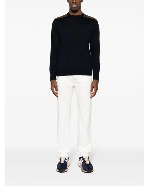 Paul & Shark Blue Crew-Neck Virgin Wool Jumper for men