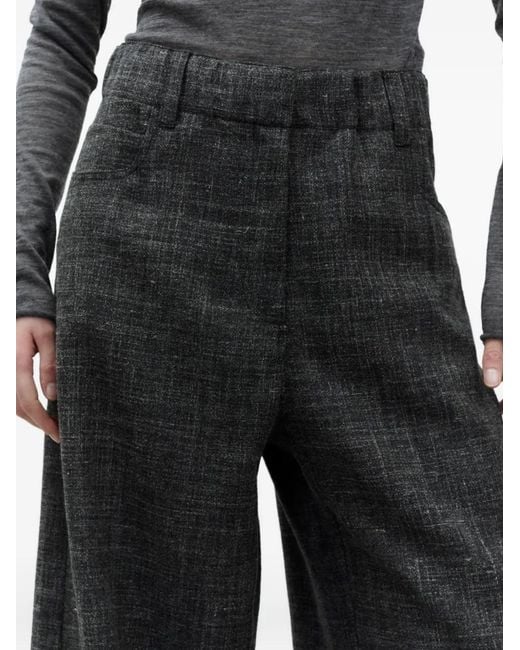 Alysi Gray Elasticated-Waistband Trousers