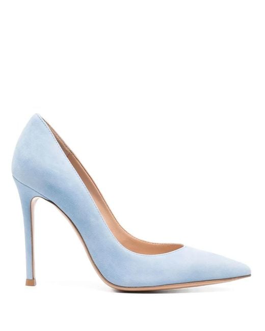 Gianvito Rossi Blue Pointed Suede Pumps