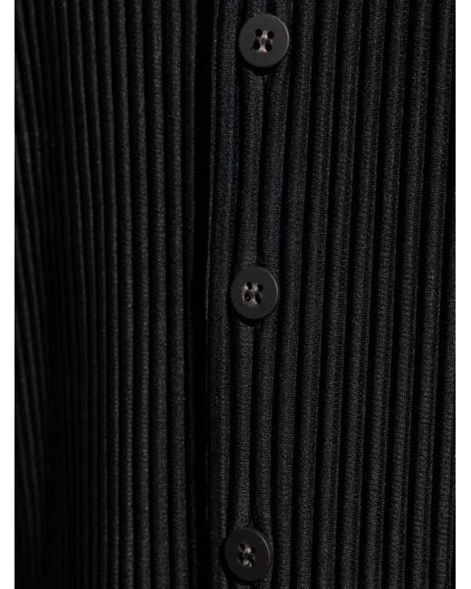 Homme Plissé Issey Miyake Black Pleated Button-Down Waistcoat for men