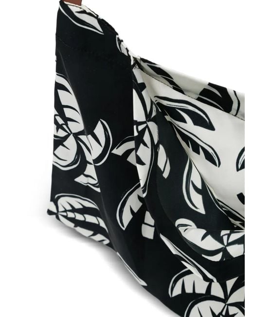 Farm Rio Black Scarf Tote Bag