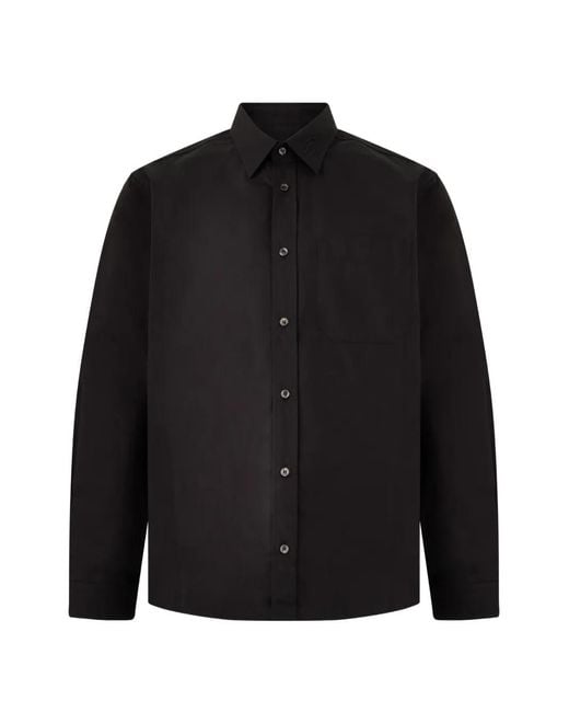 DIESEL Black Chemise En Coton À Boutonnière for men