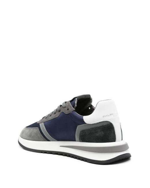 Philippe Model Blue Nylon Suede Tropez Sneakers for men