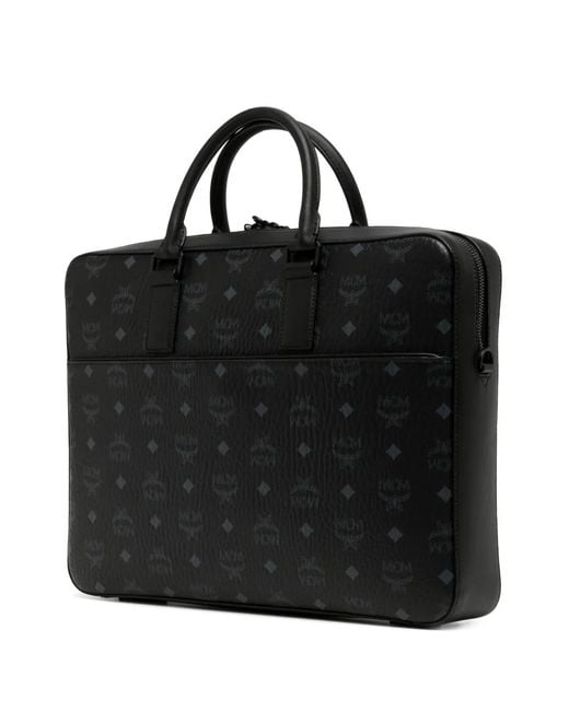 MCM Black Large Klassik Monogram Tote Bag for men