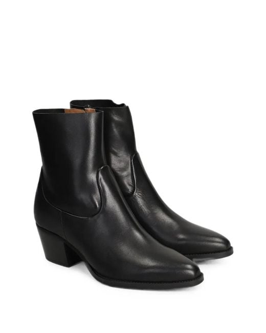 Julie Dee Black Pointed-Toe Ankle Boots