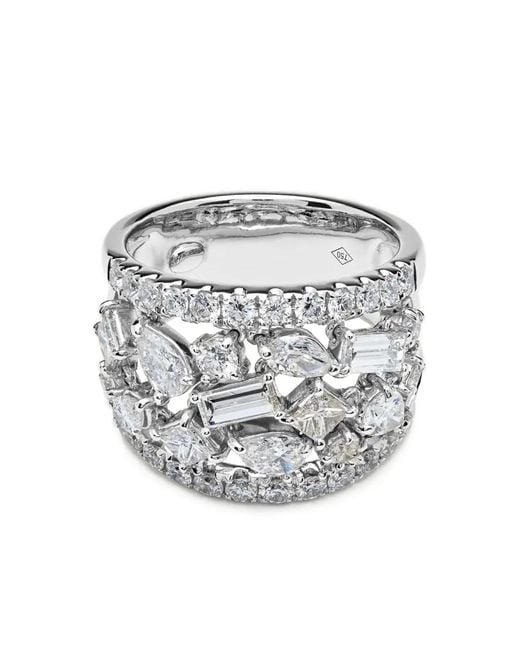 Anillo de cóctel en oro blanco de 18 ct con diamantes Jewels Aficionado de color Gray