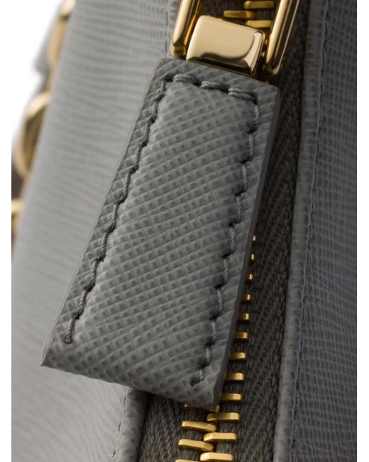 Prada Gray Mini Re-Edition Leather Shoulder Bag