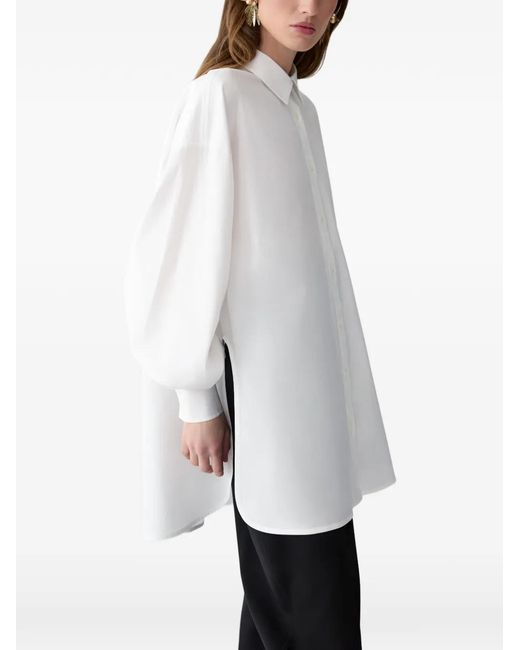 Carolina Herrera White Oversized Tie-Front Shirt