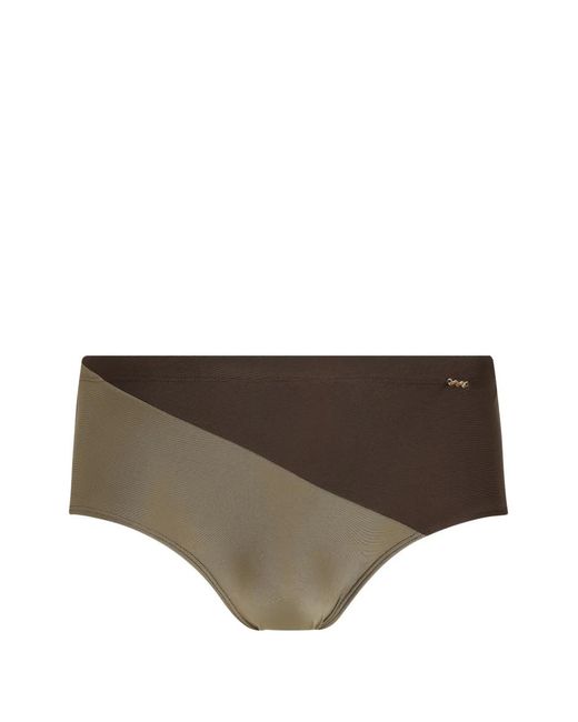 Amir Slama Brown Two-Toned Swimming Trunks for men