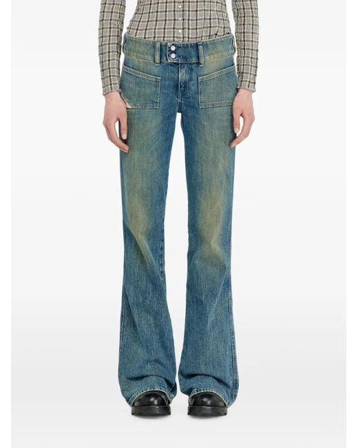 DIESEL Blue Bootcut Jeans Low-Waist D-Hush