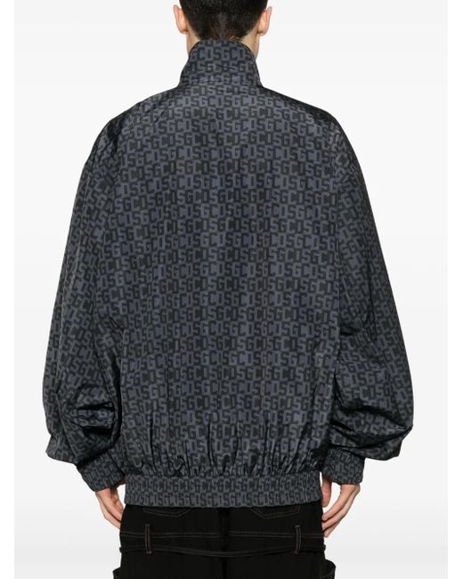 Gcds Black Reversible Logo-Print Jacket for men