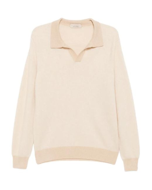 Aurélien Natural Jacquard Polo-Collar Jumper for men