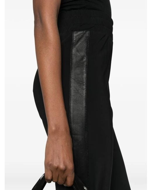 MITILIANE COUTURE Leren Broek Met Zijstreep in het Black