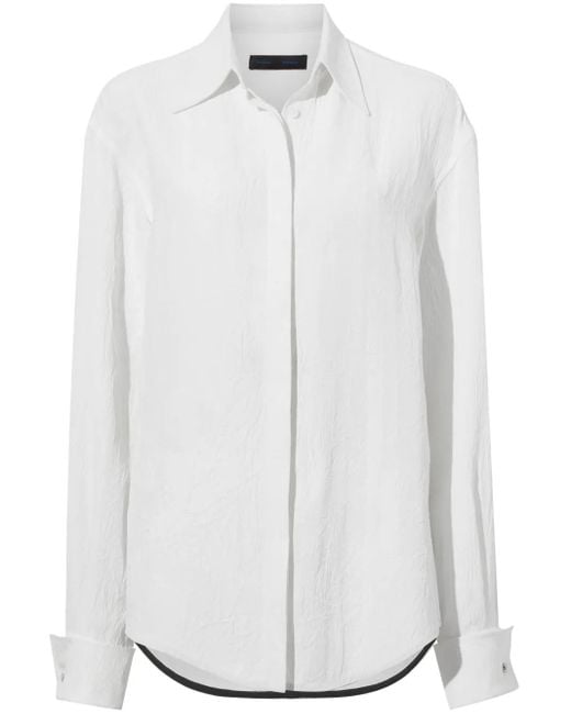 Proenza Schouler White Crushed Matte Satin Shirt