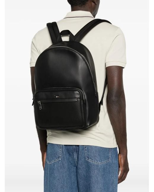 Boss Black Zip-Pocket Backpack for men