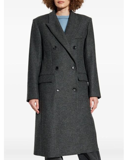 Isabel Marant Black Double-Breasted Wool Coat