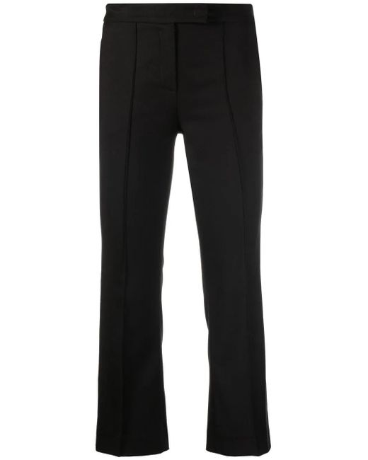 Blanca Vita Black Portula Pintuck-Detail Cropped Trousers