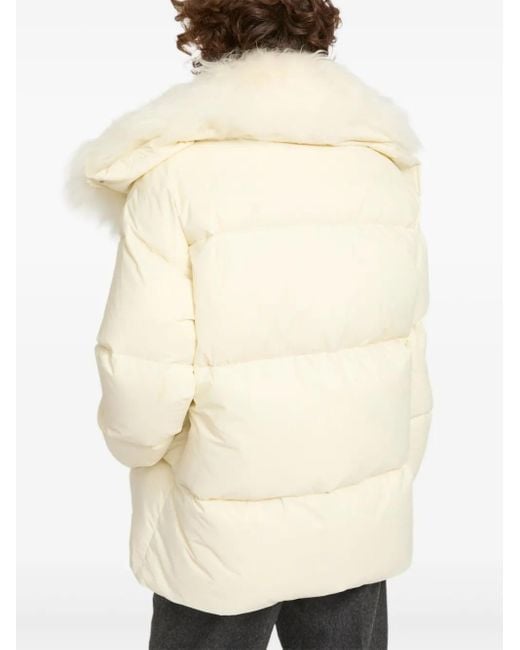 Yves Salomon Padded Oversized Jacket Natural