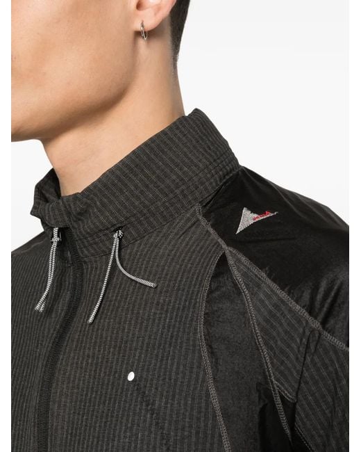 Roa Black Zip-Fastening Striped Jacket for men