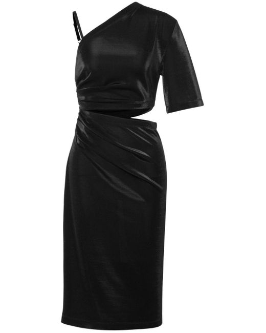 Moschino Jeans Black Cut-out Asymmetric Dress
