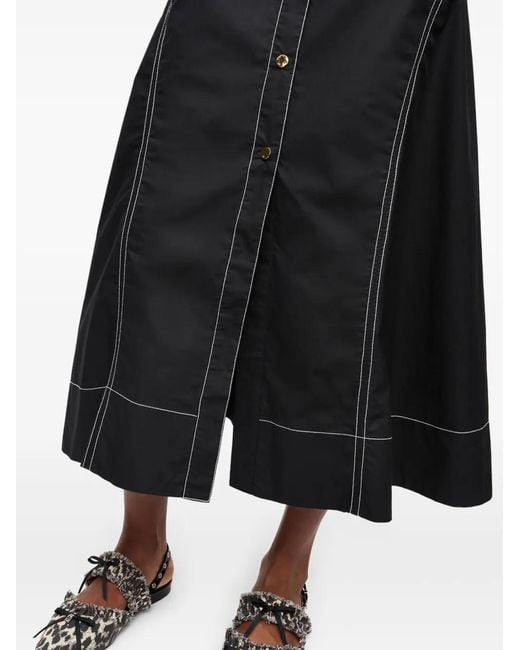Ganni Blue Contrasting Shirtdress