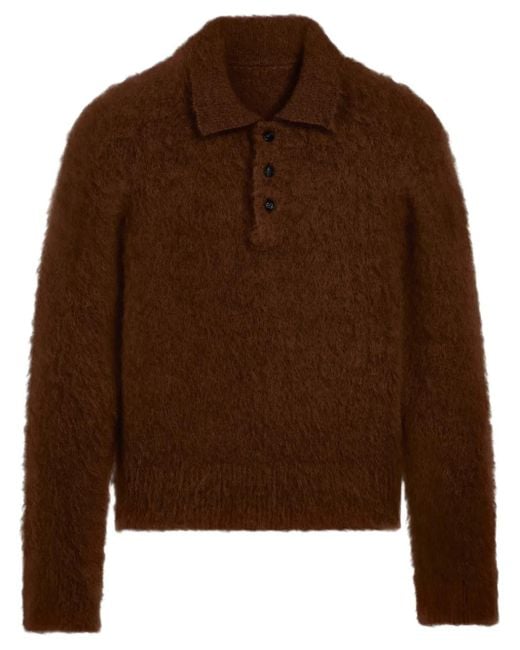 Pull À Col Polo AMI pour homme en coloris Brown