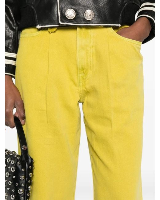 R13 Yellow Damon Pleated Jeans