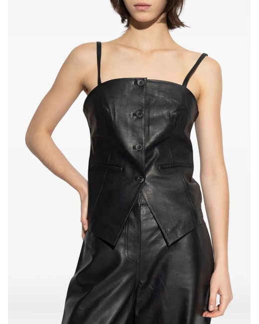 Samsøe & Samsøe Black Salco Buttoned-Up Top