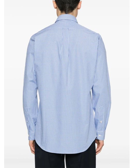 Polo Ralph Lauren Blue Polo Pony Checked Polo Shirt for men