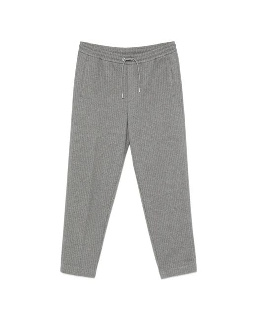 Mackage Gray Pinstripe Drawstring Trousers for men