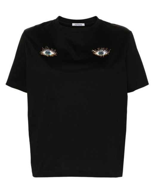 Parlor Black Eye-patch Cotton T-shirt