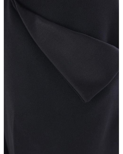 Ermanno Scervino Blue Satin-Panelled Belted Trousers