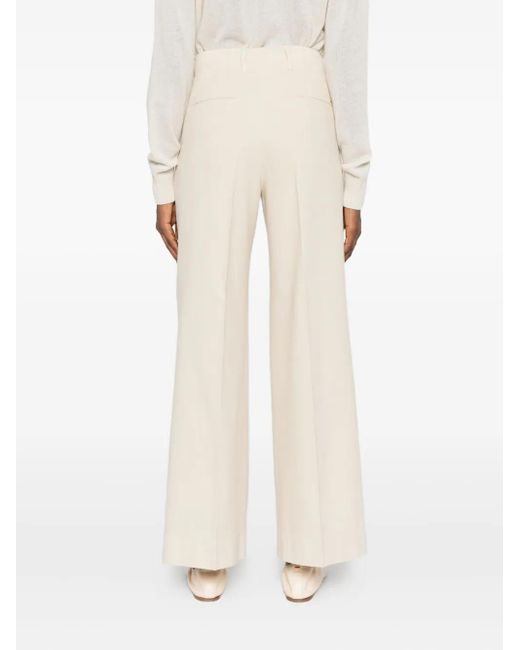 Incotex White Pressed-Crease Wide-Leg Trousers