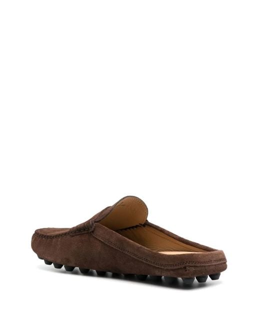 Tod's Brown Gommino Bubble Suede Mules for men