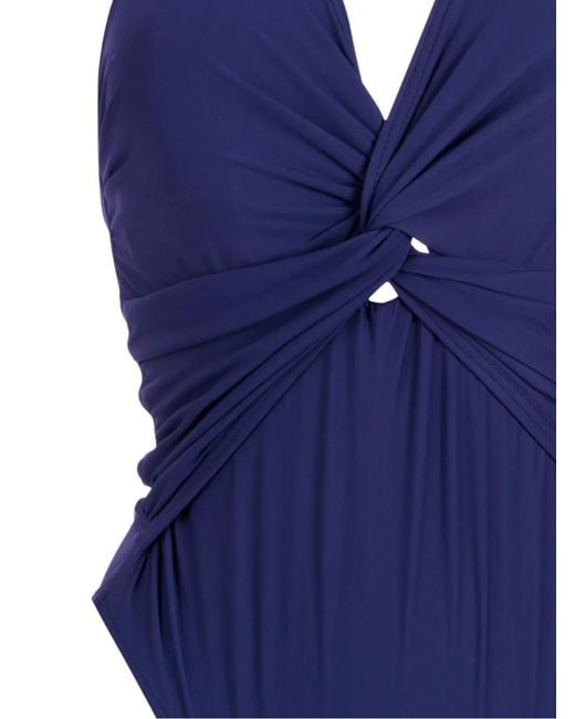 Amir Slama Blue V-Neck Swimsuit